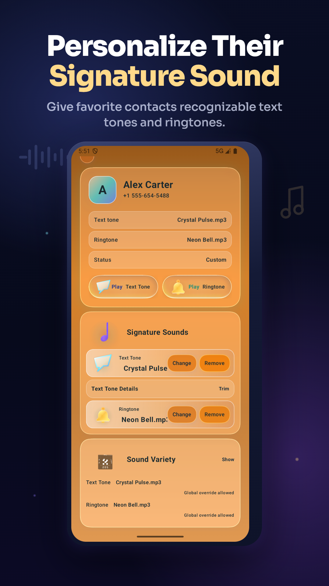 Personalize Their Signature Sound — TxTTone contact detail